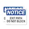 Signmission Exit Sign, Vinyl Decal, 5 in W, 3.5 in H, Exit Path Do Not Block OS-2PACK-NS-D-35-L-12238 - alternate 1